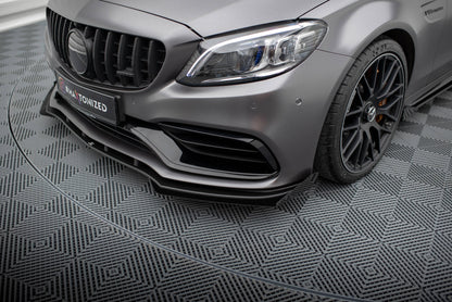 Maxton Front Flaps Mercedes-AMG C63 Limousine / Kombi W205 Facelift schwarz Hochglanz