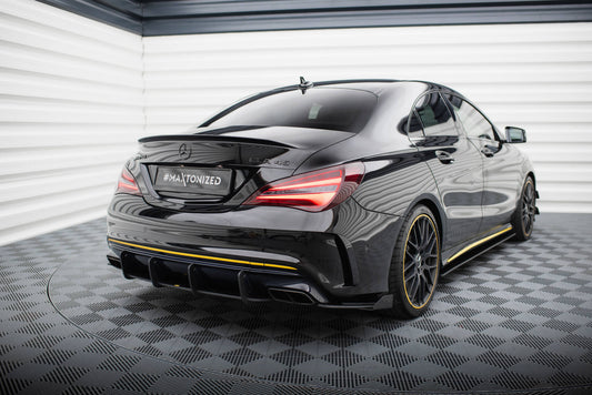 Maxton Street Pro Heck Ansatz Flaps Diffusor +Flaps für Mercedes-AMG CLA 45 C117 Facelift schwarz Hochglanz