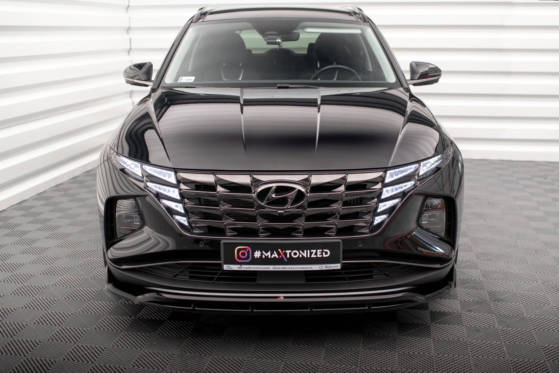 Maxton Front Ansatz V.2 für Hyundai Tucson Mk4 schwarz Hochglanz