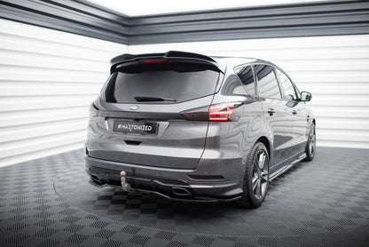 Maxton Mittlerer Diffusor Heck Ansatz DTM Look für Ford S-Max ST-Line Mk2 schwarz Hochglanz