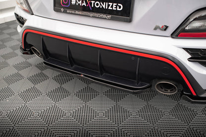Maxton Mittlerer Diffusor Heck Ansatz für Hyundai Kona N Mk1 schwarz Hochglanz