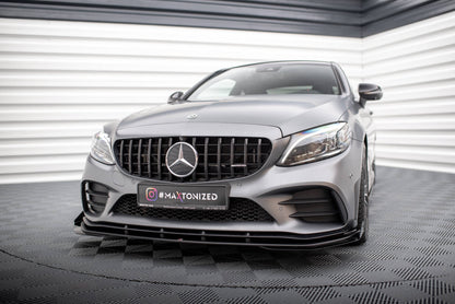 Maxton Street Pro Front Ansatz für +Flaps für + Flaps Mercedes-AMG C43 Coupe C205 Facelift schwarz Hochglanz