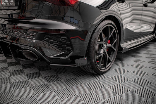 Maxton Street Pro Heck Ansatz Flaps Diffusor +Flaps für Audi RS3 Sportback 8Y schwarz Hochglanz