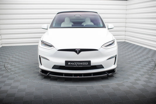 Maxton Front Ansatz V.2 für Tesla Model X Mk1 Facelift schwarz Hochglanz