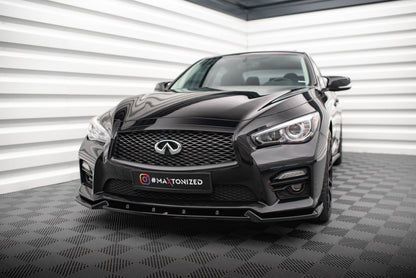 Maxton Front Ansatz V.2 für Infiniti Q50 S Mk1 schwarz Hochglanz