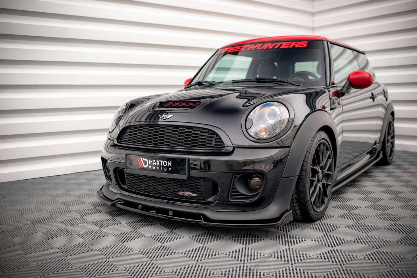 Maxton Front Ansatz V.3 für Mini Cooper John Cooper Works R56 schwarz Hochglanz