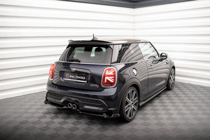 Maxton Zentrale Hinten Splitte Mini Cooper S F56 Facelift schwarz Hochglanz