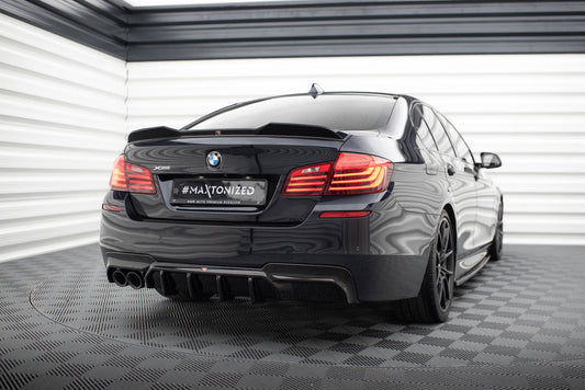Maxton Diffusor Heck Ansatz V.2 für BMW 5er M-Paket F10 (Version mit einseitigem Doppelauspuff)