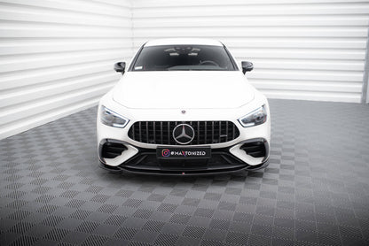 Maxton Front Ansatz V.1 für Mercedes-AMG GT 43 4 Door Coupe V8 Styling Package schwarz Hochglanz