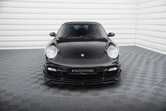 Maxton Front Ansatz für Porsche 911 Turbo 997 schwarz Hochglanz
