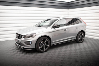 Maxton Seitenschweller Ansatz für Volvo XC60 R-Design Mk1 Facelift schwarz Hochglanz