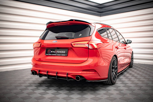 Maxton Spoiler CAP V.2 für Ford Focus Kombi ST-Line Mk4 schwarz Hochglanz