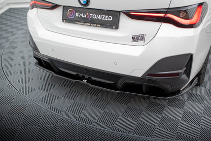 Maxton Mittlerer Diffusor Heck Ansatz DTM Look für V.2 BMW i4 M-Paket G26 schwarz Hochglanz