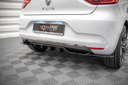 Maxton Mittlerer Diffusor Heck Ansatz DTM Look für Renault Clio Mk5 schwarz Hochglanz