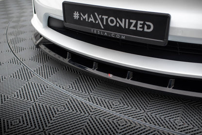 Maxton Front Ansatz V.2 für Tesla Model X Mk1 Facelift schwarz Hochglanz