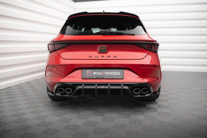 Maxton Heck Ansatz Flaps Diffusor V.2 für Cupra Leon Hatchback Mk1 schwarz Hochglanz
