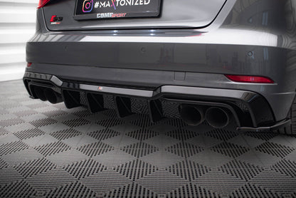 Maxton Diffusor Heck Ansatz für Audi S3 Sportback 8V Facelift