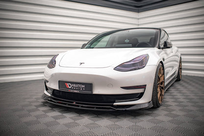 Maxton Front Ansatz V.3 für Tesla Model 3 schwarz Hochglanz