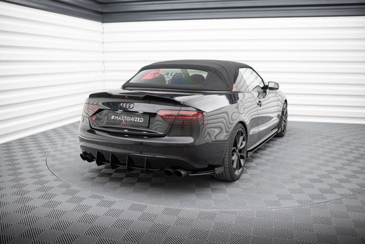 Maxton Hintere Seiten Flaps für Audi S5 / A5 S-Line Coupe / Cabriolet 8T schwarz Hochglanz