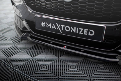 Maxton Front Ansatz V.2 für Jaguar XE X760 Facelift schwarz Hochglanz