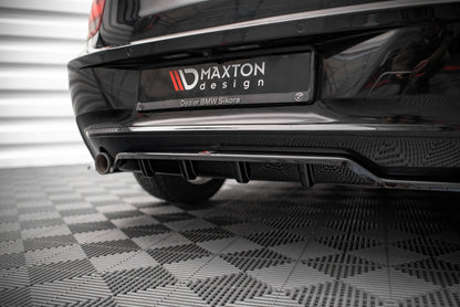 Maxton Mittlerer Diffusor Heck Ansatz DTM Look für BMW 1er F20 schwarz Hochglanz