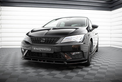 Maxton Front Ansatz V.1 für Seat Leon Mk3 Facelift schwarz Hochglanz