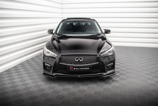 Maxton Front Ansatz V.1 für Infiniti Q50 S Mk1 schwarz Hochglanz