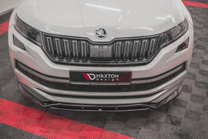 Maxton Front Ansatz für Skoda Kodiaq Mk1 Sportline/RS schwarz Hochglanz