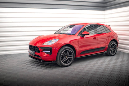 Maxton Seitenschweller Ansatz für Porsche Macan Mk1 Facelift schwarz matt