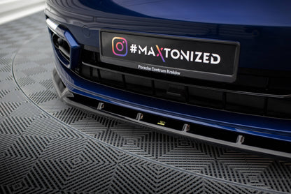 Maxton Front Ansatz V.2 für Porsche Panamera E-Hybrid 971 Facelift schwarz Hochglanz