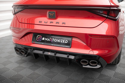 Maxton Diffusor Heck Ansatz für Cupra Leon Hatchback Mk1 schwarz Hochglanz