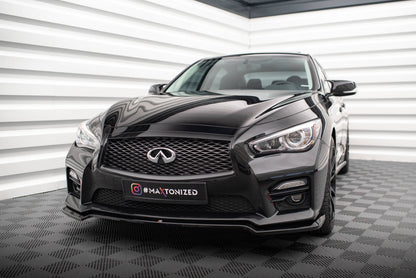 Maxton Front Ansatz V.1 für Infiniti Q50 S Mk1 schwarz Hochglanz