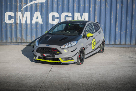 Maxton Front Ansatz V.4 für Ford Fiesta ST Mk7 Facelift schwarz Hochglanz