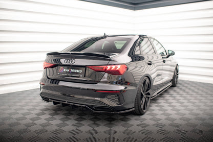 Maxton Spoiler CAP für Audi A3 / A3 S-Line / S3 / RS3 Limousine 8Y schwarz Hochglanz