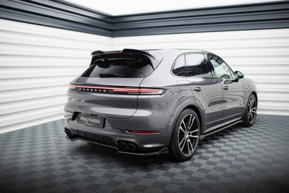 Maxton Spoiler CAP für 3D Porsche Cayenne Mk3 Facelift schwarz Hochglanz