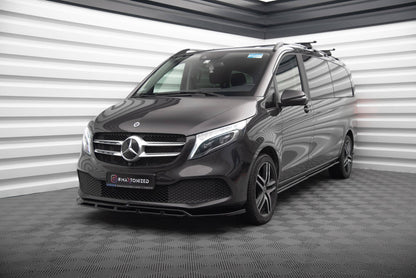 Maxton Front Ansatz V.2 für Mercedes-Benz V-Klasse W447 Facelift schwarz Hochglanz