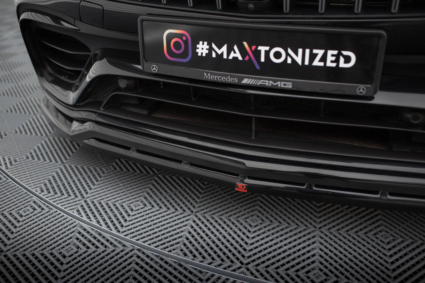 Maxton Front Ansatz für Mercedes-AMG GLC 63 SUV / Coupe X253 / C253  schwarz Hochglanz