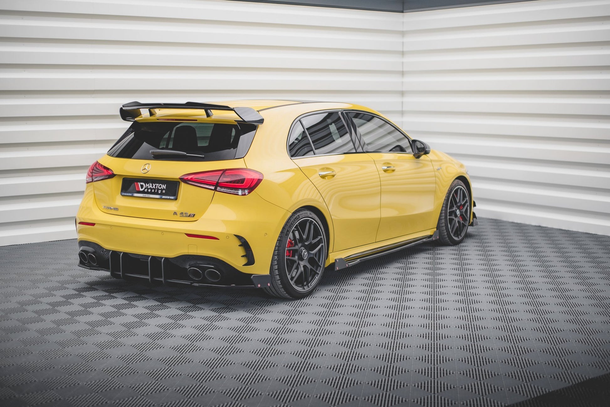 Maxton Heck Ansatz Flaps Diffusor V.2 +Flaps für Mercedes-AMG A 45 S Aero Pack W177