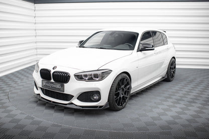 Maxton Front Ansatz V.4 für CSL Look BMW 1er M-Paket / M140i F20 Facelift schwarz Hochglanz