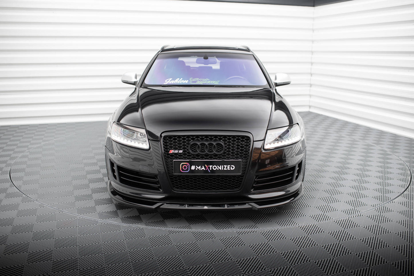Maxton Front Ansatz V.2 für Audi RS6 Avant C6 schwarz Hochglanz