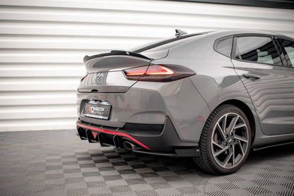 Maxton Hintere Seiten Flaps für Hyundai I30 Fastback N-Line Mk3 Facelift schwarz Hochglanz