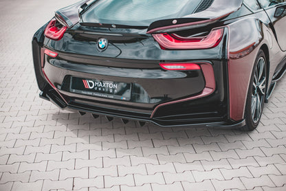 Maxton Mittlerer Diffusor Heck Ansatz DTM Look für BMW i8 schwarz matt