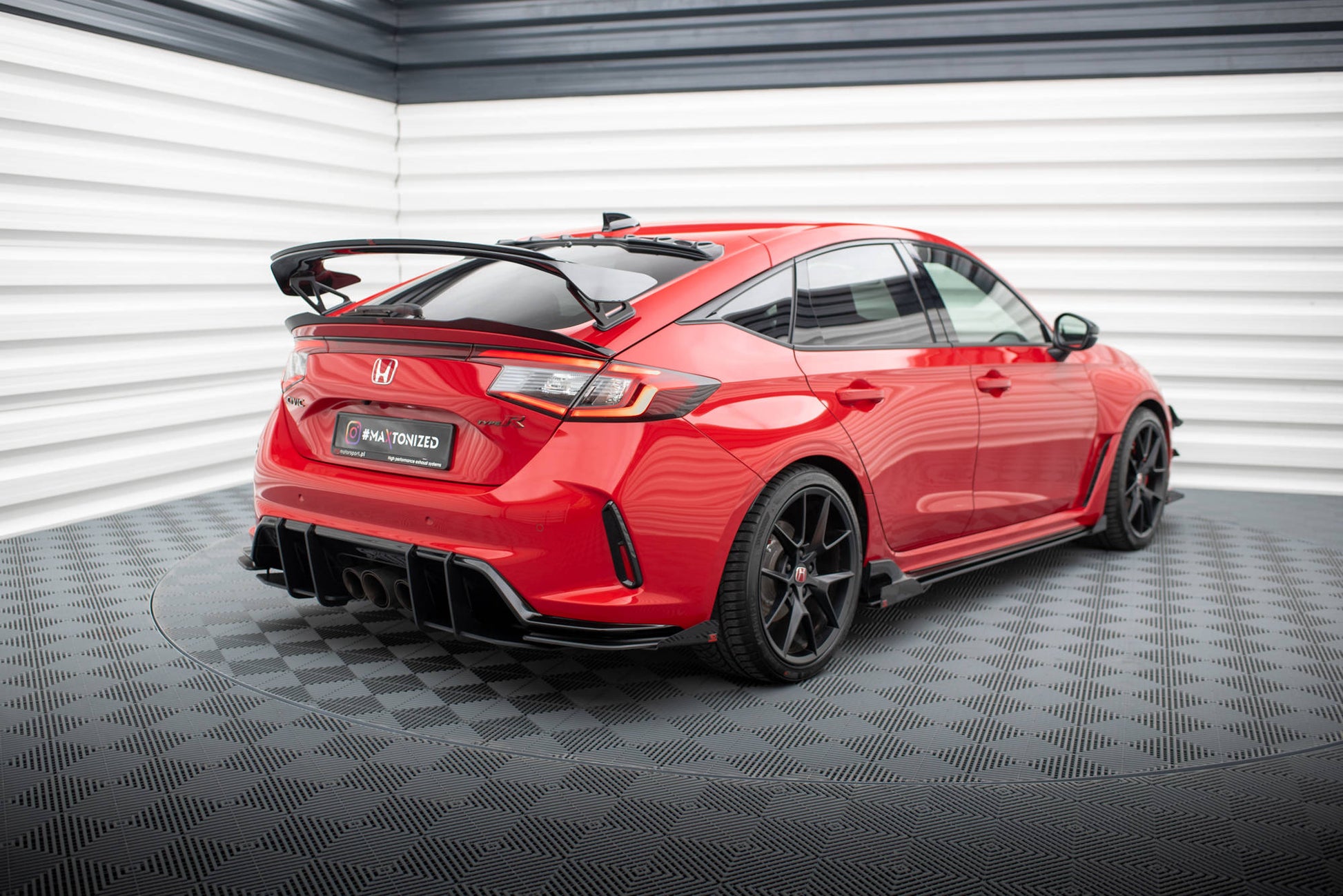 Maxton Hintere Seiten Flaps für Honda Civic Type-R Mk 11 schwarz Hochglanz