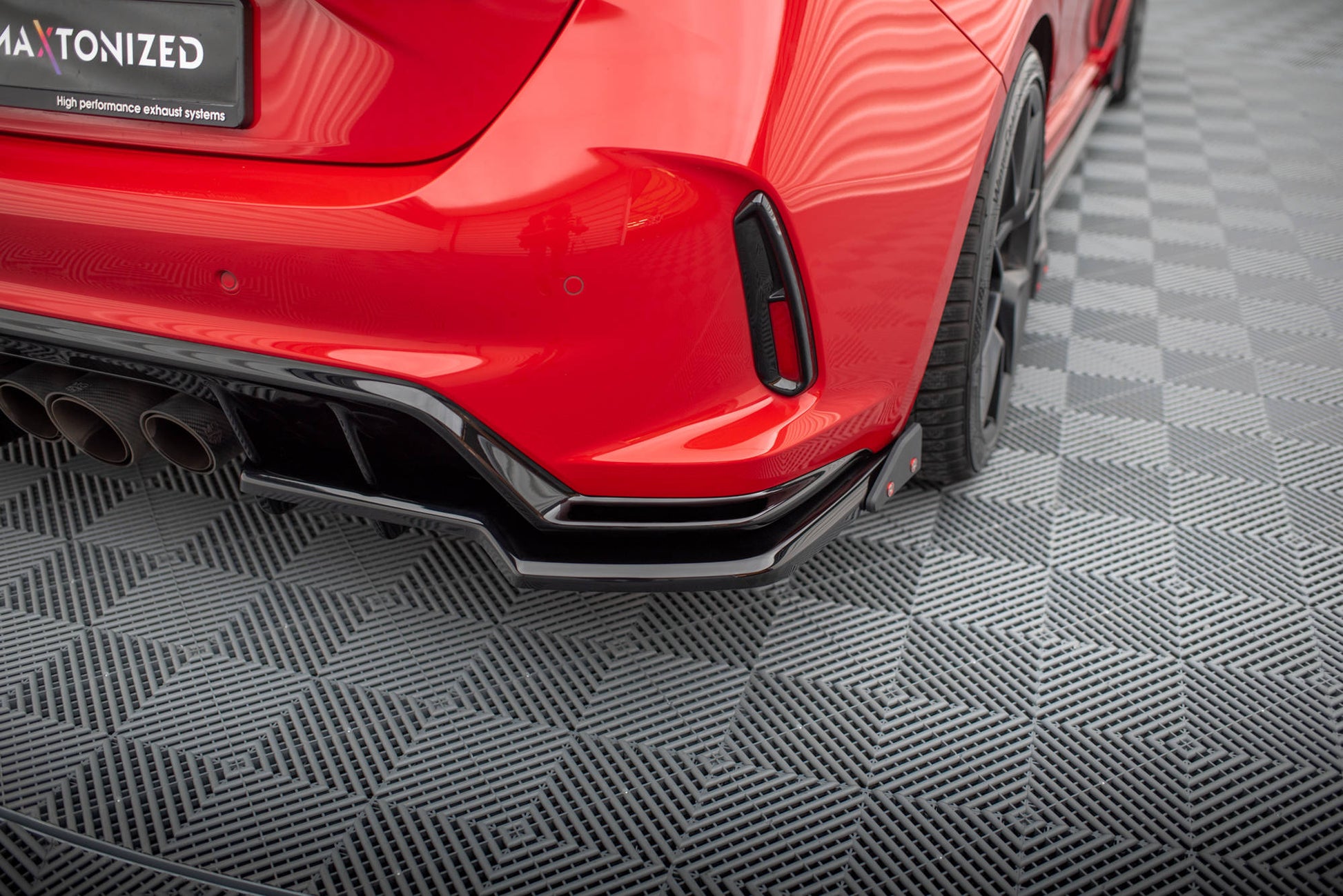 Maxton Mittlerer Diffusor Heck Ansatz DTM Look für V.1 + Flaps Honda Civic Type-R Mk 11