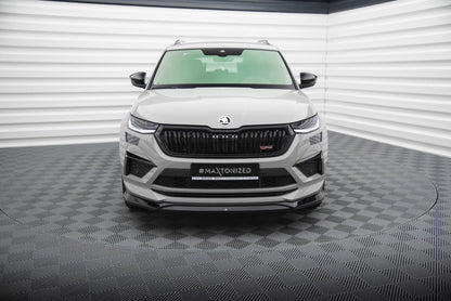 Maxton Front Ansatz V.2 für Skoda Kodiaq RS Mk1 Facelift schwarz Hochglanz