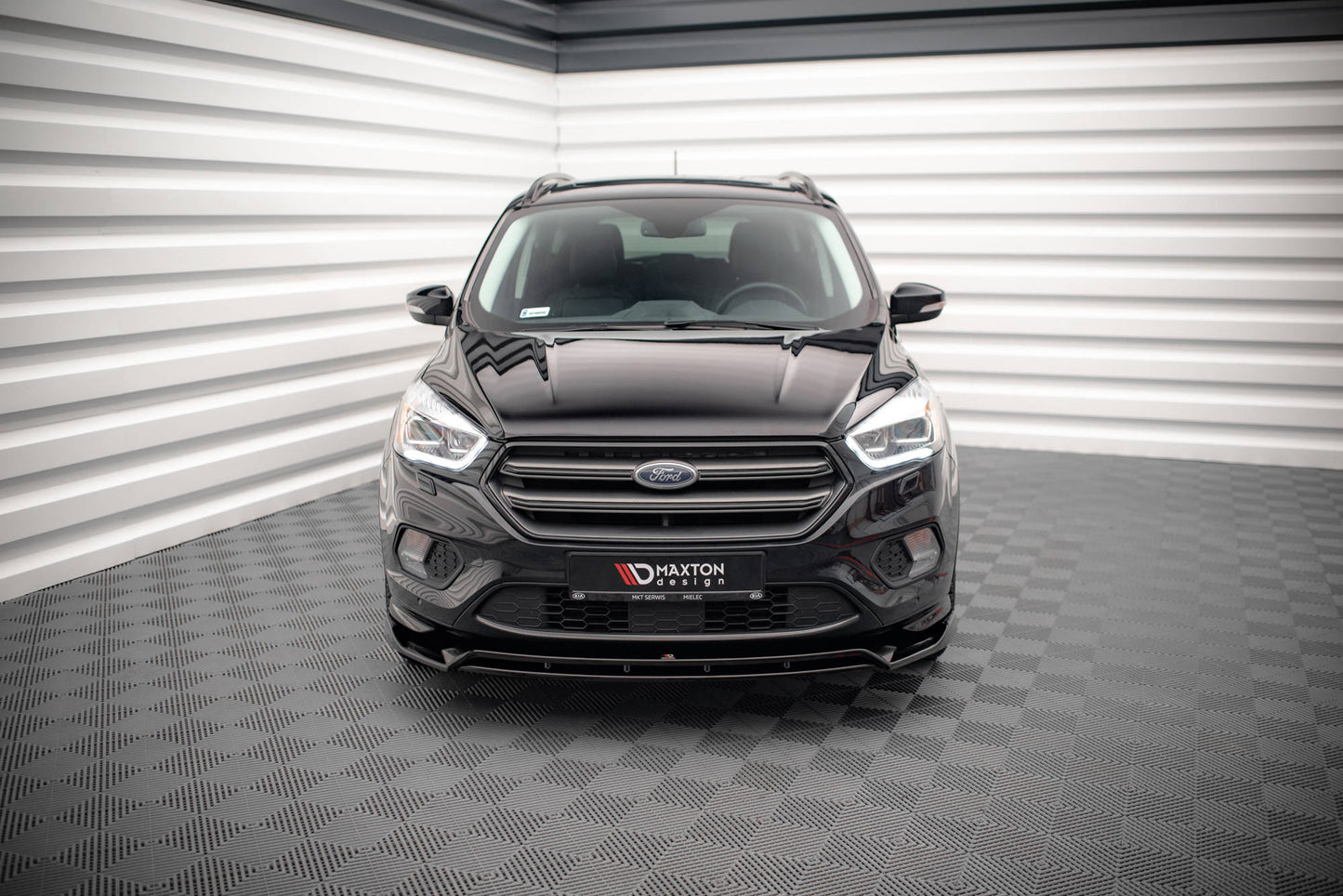 Maxton Front Ansatz V.1 für Ford Escape ST-Line Mk3 schwarz Hochglanz