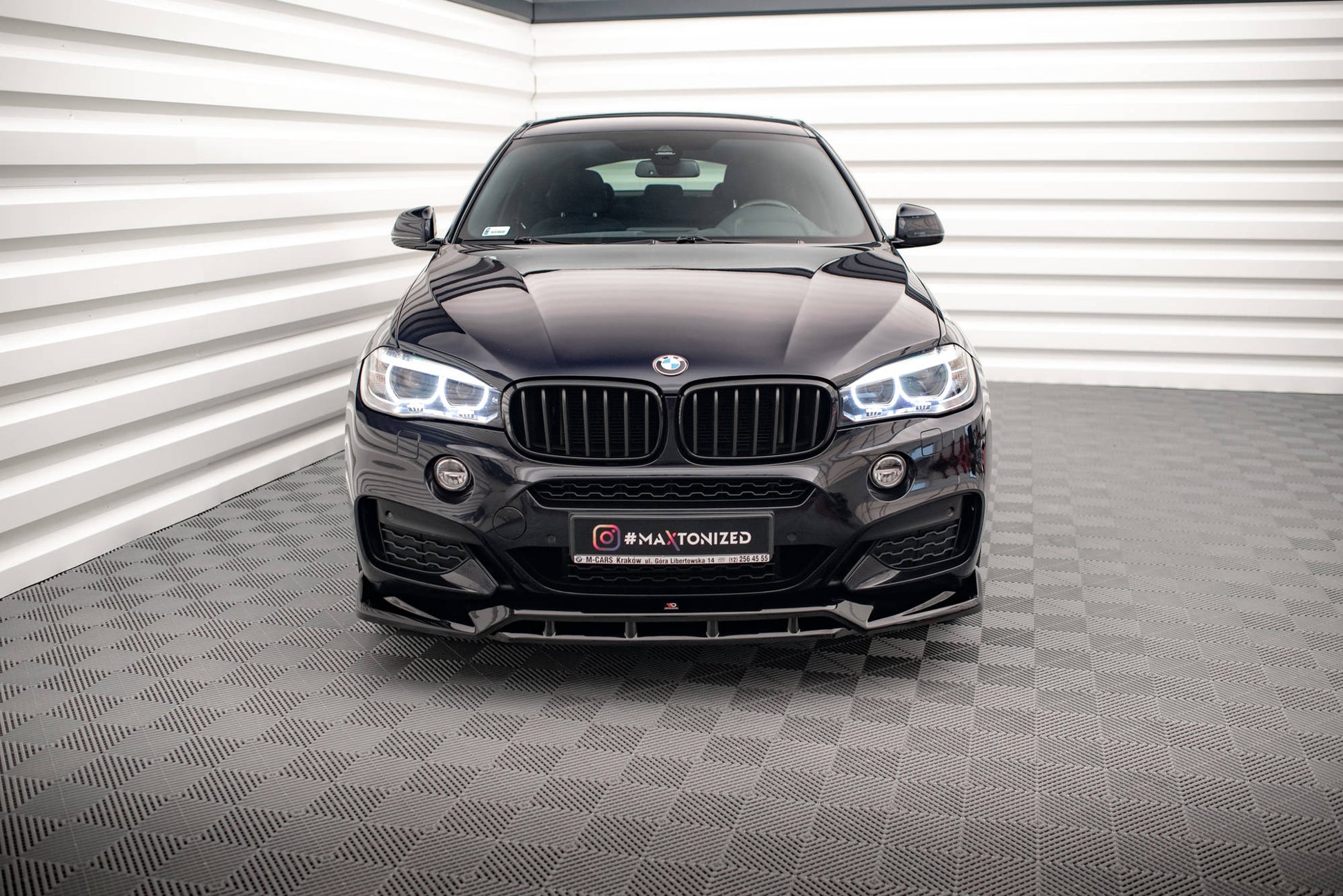 Maxton Front Ansatz V.3 für BMW X6 M-Paket F16 Carbon Look
