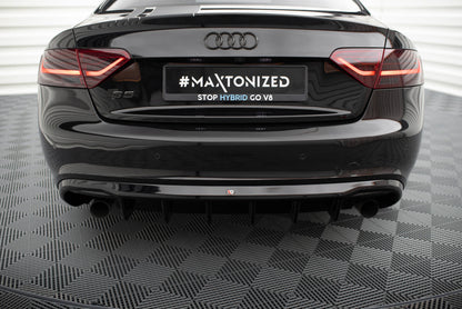 Maxton Diffusor Heck Ansatz für Audi A5 Coupe / Cabrio S-Line 8T (Version mit Einzelauspuff auf beiden Seiten)