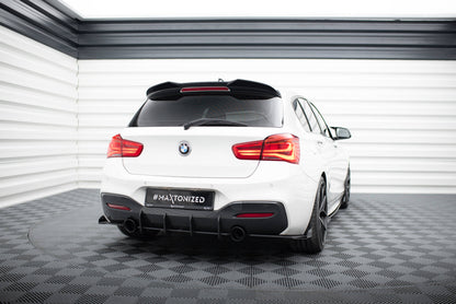 Maxton Spoiler CAP für 3D BMW 1er M-Paket / M140i / Standard F20  schwarz Hochglanz