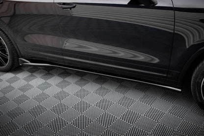 Maxton Seitenschweller Ansatz für Porsche Cayenne Mk2 Facelift schwarz Hochglanz